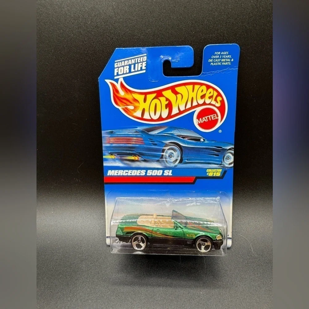 NIB Hot Wheels Mercedes 500 SL, 1998 Collector #815, Green w/3SP Wheels Vintage